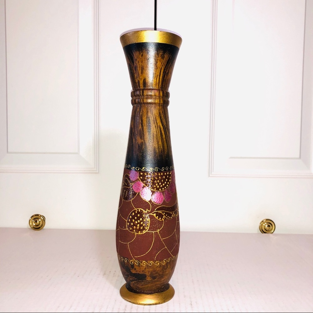 Wood Floral Vase